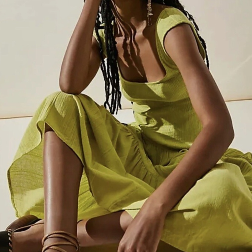 Free People Traveler Sundress with Cap Sleeves and Square Neck